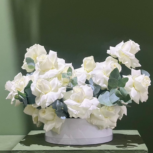 White Roses Flower Box