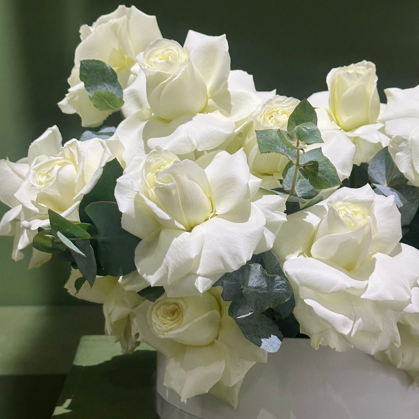 White Roses Flower Box